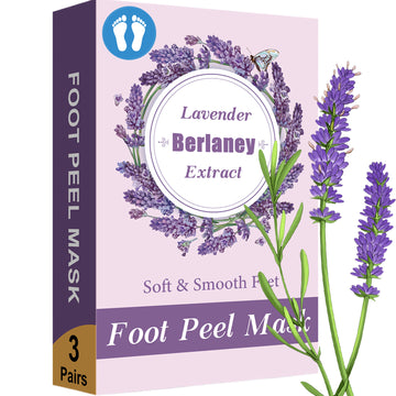 Foot Peeling Mask, Feet Peeling Masks for Dry, Cracked Heels & Calluses with Natural Lavender in 1-2 Weeks, Exfoliating Mask Make Feet Baby Soft, 3 Pairs