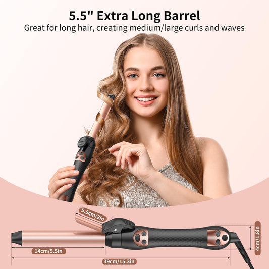 Rotating Curling Iron Berlaney, 2024 Upgrade Automatic Hair Curler, Self Curling Wand, Hair Curler, Curling Wand for Long Hair for Effortless Waves, Beach Curls, Dual Voltage (1 INCH)