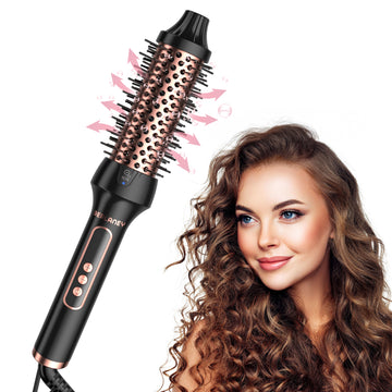 Berlaney Thermal Brush, 1 1/2 inch Heated Round Brush with Detachable Head, Tourmaline Ceramic, Negative Ion Technolog, Easy to Create Blowout Look, Less Damage, Black & Rose Gold